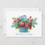 Victorian Floral Birthday Greetings Postcard at Zazzle