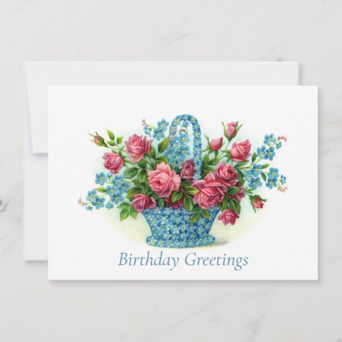 Victorian Floral Birthday Greetings Postcard