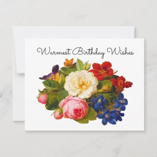Victorian Floral Bouquet Warmest Birthday Wishes