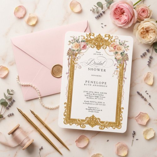 victorian floral bridal shower invite