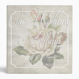 Victorian Floral Custom Wedding Photo Album 3 Ring Binder