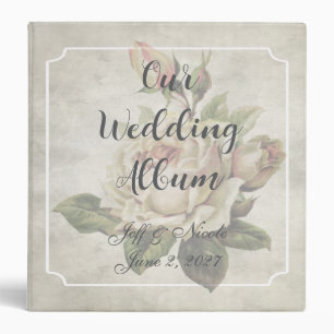 Victorian Floral Custom Wedding Photo Album 3 Ring Binder