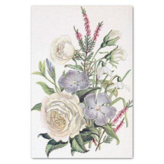 Victorian Floral Emblem Print Tissue Paper