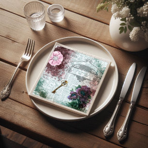Victorian Floral Ephemera Decoupage Paper Dinner Napkins
