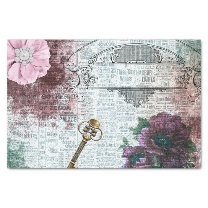 Victorian Floral Ephemera Decoupage Tissue Paper Zazzle