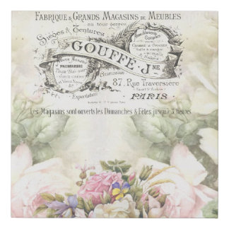 Victorian Floral Ephemera Wrapped Canvas Print