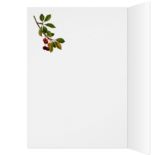 Victorian Floral Fox & Butterfly Greeting Card (Inside (Left))