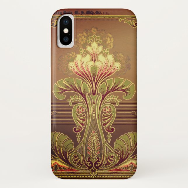 Victorian floral frieze elegant art nouveau brown  Case-Mate iPhone case (Back)