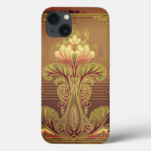 Victorian floral frieze elegant flower art nouveau iPhone 13 case