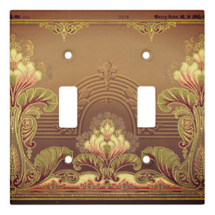 Victorian floral frieze elegant flower art nouveau light switch cover