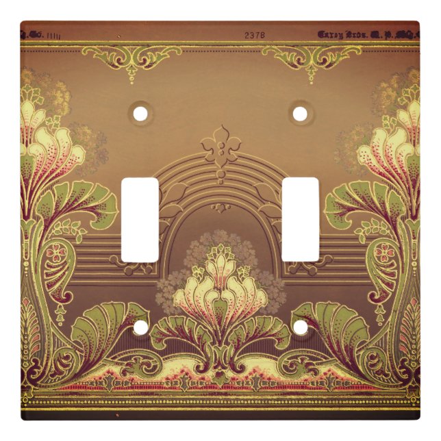 Victorian floral frieze elegant flower art nouveau light switch cover (Front)