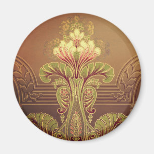 Victorian floral frieze elegant flower art nouveau magnet
