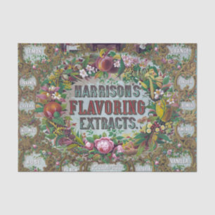 Victorian floral fruit baking extract chart tissue paper