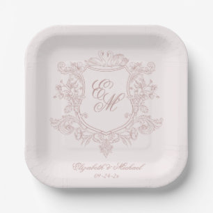 victorian floral garden luxe paper plates