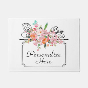 Victorian floral hanging sign wedding doormat