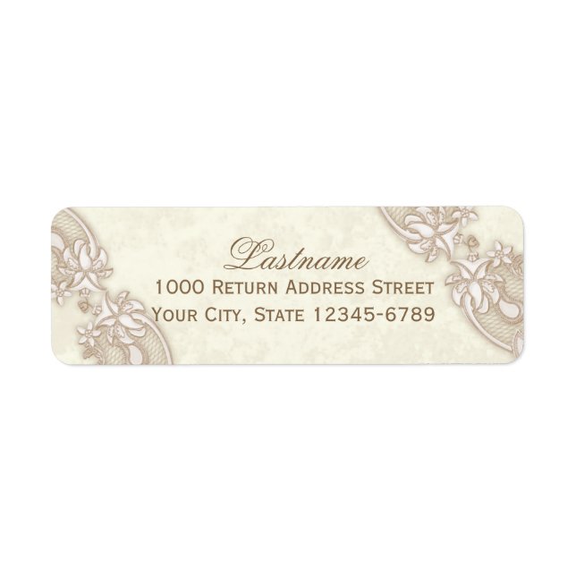 Victorian Floral Lace Label (Front)