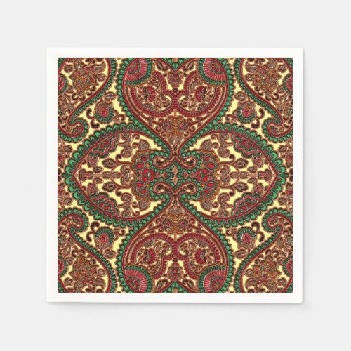 Victorian floral paisley boho jewel tone pattern napkins