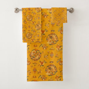 Victorian Floral Pattern Bath Towel Set