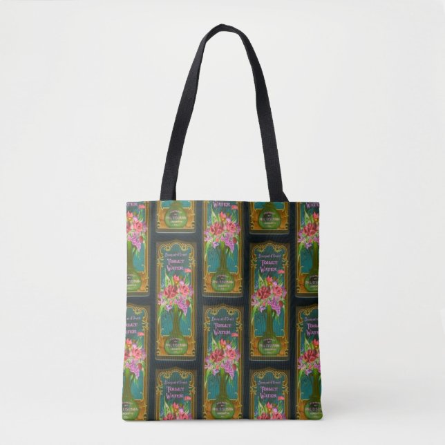Victorian floral perfume label tote bag (Front)