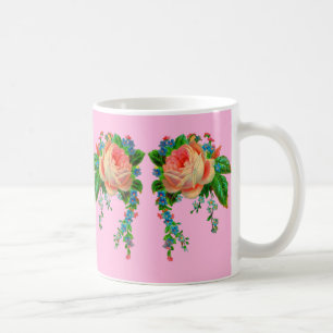 Victorian floral print coffee mug