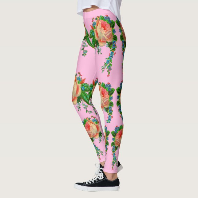 Victorian floral print leggings (Left)