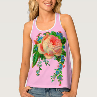Victorian floral print tank top