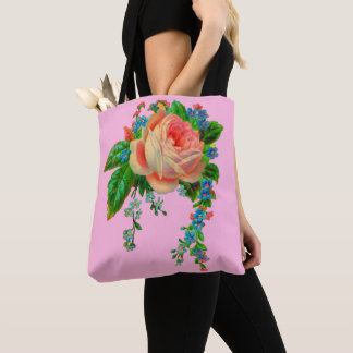 Victorian floral print tote bag