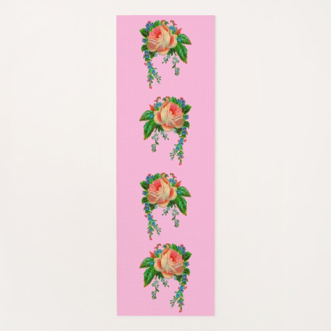 Victorian floral print yoga mat (Front)