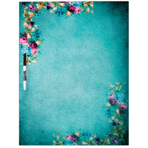 Victorian floral rose flowers elegant dry erase board