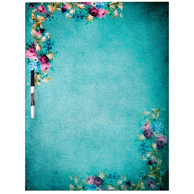Victorian floral rose flowers elegant  dry erase board (Front)