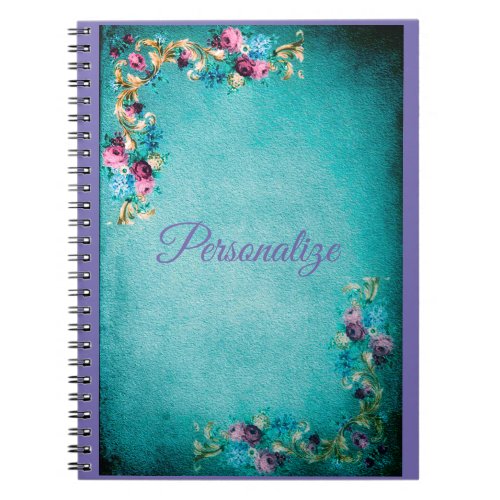 Victorian floral rose flowers elegant notebook