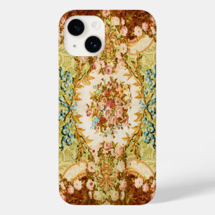 Victorian floral rose tapestry look pink brown Case-Mate iPhone 14 Case