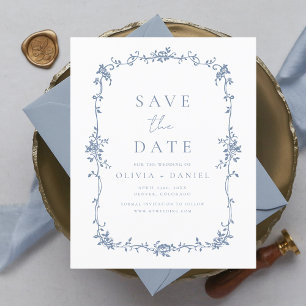 Victorian Floral Save the Date French Wedding