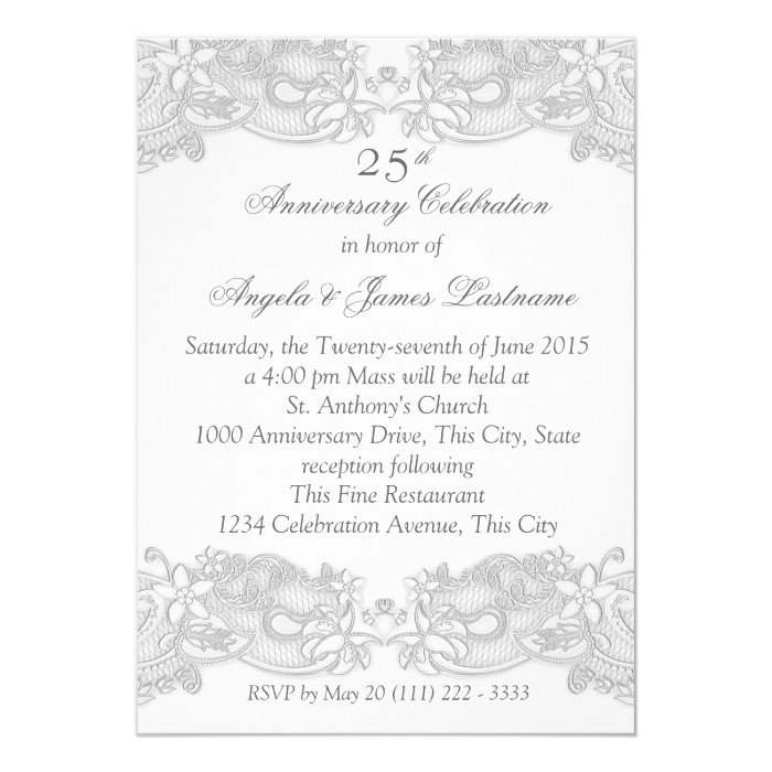  Victorian  Floral Silver Wedding  Anniversary  Card Zazzle