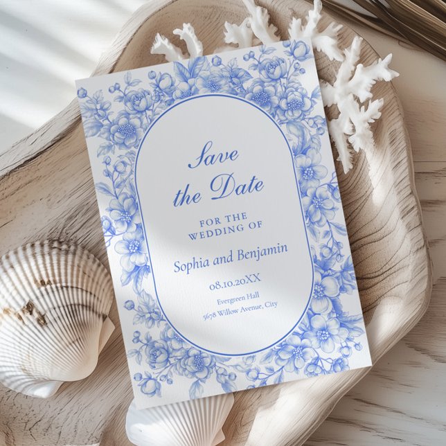 Victorian Floral Something Blue Save the Date (Creator Uploaded)