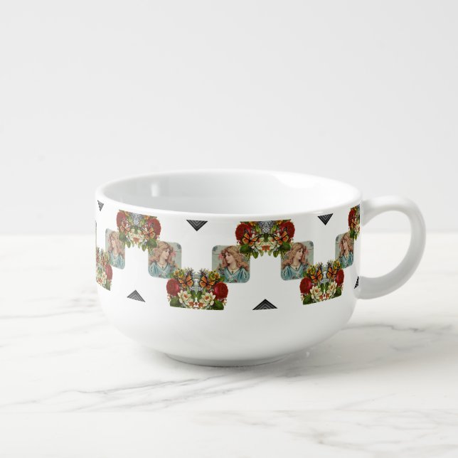 Victorian Floral Soup Mug (Left)