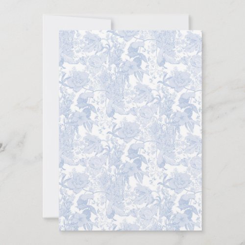 Victorian Floral Toile in Wedgewood Blue Save The Date