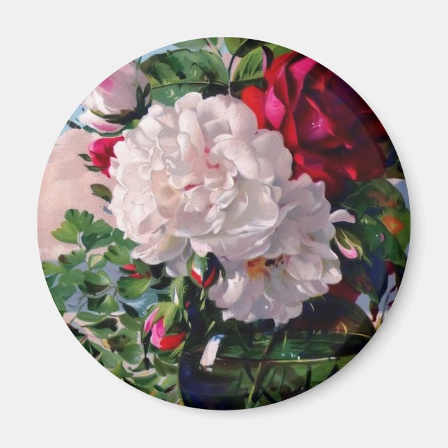 Victorian Floral Vase Study Magnet (Front)