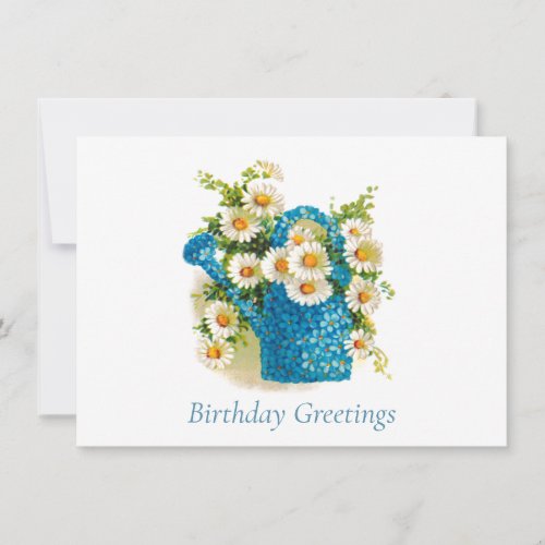 Victorian Floral Watering Can Birthday Postcard