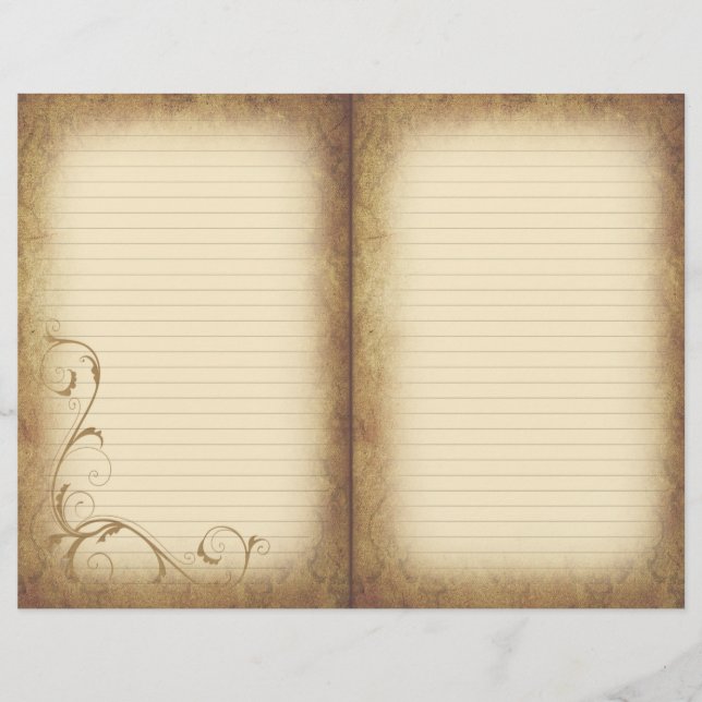 Victorian Flourish Aged Journal Paper (Front)