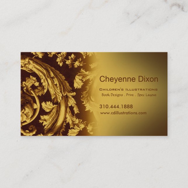 Victorian Flourish custom designer business card (Front)