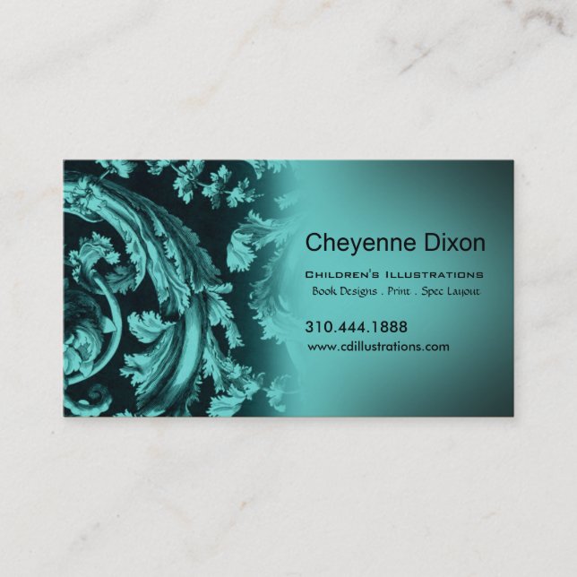 Victorian Flourish custom designer business card (Front)