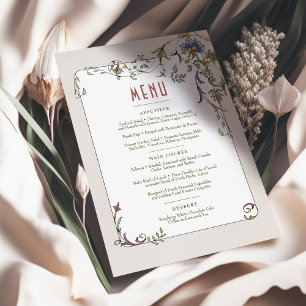 Victorian Flourishes Customizable Wedding Menu Invitation
