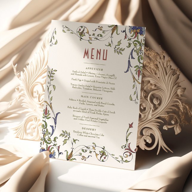 Victorian Flourishes Customizable Wedding Menu Invitation (Creator Uploaded)