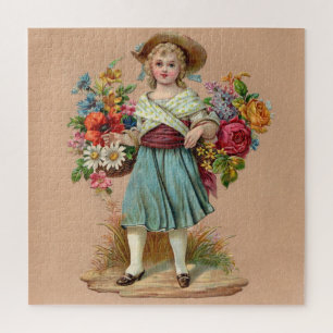 Victorian flower girl jigsaw puzzle