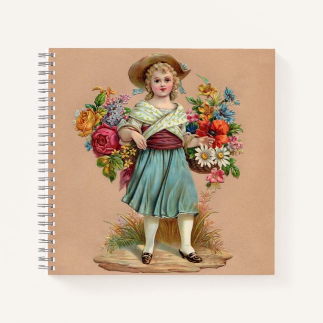 Victorian flower girl notebook (Front)
