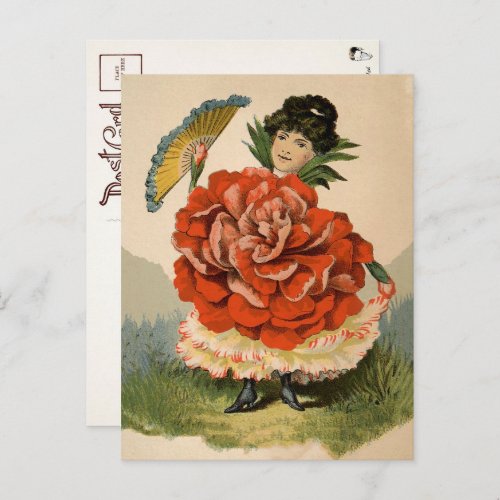 Victorian Flower Girl Postcard 