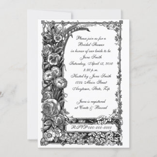 Victorian Flowers Bridal Shower Invitation