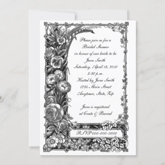Victorian Flowers Bridal Shower Invitation