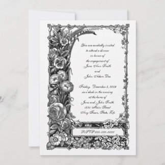Victorian Flowers Engagement Dinner Invitation